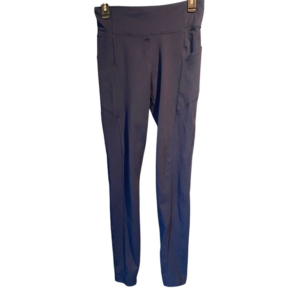 Lands' End Size Small yoga pants Navy Blue Pockets Workout Gym Cozy Lounge